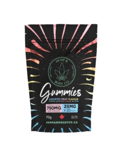 Hemp & Body Co. All-Natural Fruit Flavoured Gummies 750MG