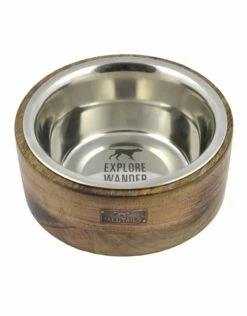 Tall Tails Designer Bowl/Stainless Steel & Wood 3 Cup